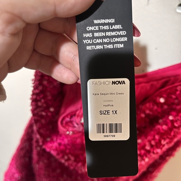 NWT Fashion Nova Pink Sequin Mini Dress - Picture 4 of 5